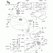 Схема вузла: Паливний бак(1/2)(zx750-m1) для Kawasaki ZX750 ZXR750R