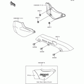 Схема вузла: Side cover/chain case(zr750-c3/c4) для Kawasaki ZR750 Zephyr