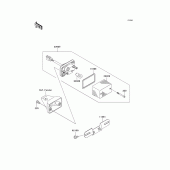 Схема вузла: Задній ліхтар (Стоп-сигнал) для Kawasaki KL250 KL250 Super Sherpa