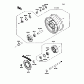 Схема узла: Ступица заднего колеса для Kawasaki ZX1100 Ninja ZX-11