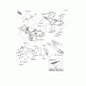 Схема вузла: Задні бічні обтічники & Захист ланцюга (SCF) для Kawasaki KLX250 KLX250