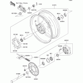 Схема вузла: Ступиця заднього колеса для Kawasaki ZR1000 Z1000
