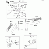 Схема узла: Руль (ex250-h2-h5) для Kawasaki EX250 ZZR250
