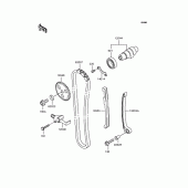 Схема узла: Распредвал & Цепь ГРМ & Натяжитель для Kawasaki BJ250 Estrella