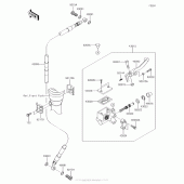 Схема узла: Передний тормозной цилиндр для Kawasaki KLX140 KLX140L