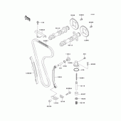 Схема вузла: Розподільний вал & Ланцюг ГРМ & Натягувач для Kawasaki EL250 Eliminator 250