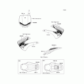 Схема вузла: Інформаційні наклейки (adf/bdf) для Kawasaki KX85 KX85-II
