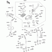 Схема вузла: Передній гальмівний циліндр Kawasaki ZX1100 GPZ1100