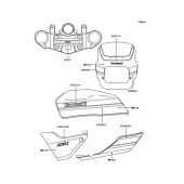Схема узла: Наклейки (Белый) для Kawasaki ZR400 ZRX