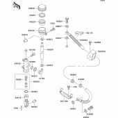 Схема вузла: Задній гальмівний циліндр Kawasaki ZX750 Ninja ZX-7R