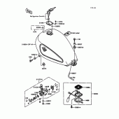 Схема узла: Топливный бак(1/3) для Kawasaki VN750 Vulcan 750