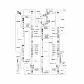 Схема узла: Передняя вилка(1/2)(r6f) для Kawasaki KX250/ KX252 KX250