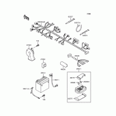 Схема вузла: Електроустаткування для Kawasaki BJ250 Estrella Custom