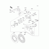 Схема вузла: Заднє гальмо для Kawasaki KX250/ KX252 KX250