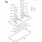 Схема вузла: Клапанна кришка Kawasaki ZR1100 ZRX1100-II