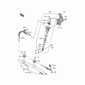 Схема вузла: Задній гальмівний циліндр Kawasaki KX450 KX450F