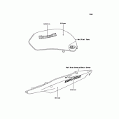 Схема вузла: Наклейки (Срібло) для Kawasaki ZR750 ZR-7S
