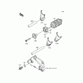 Схема вузла: Gear Change Drum/Shift Fork(s) для Kawasaki BX250 NINJA 250SL ABS