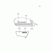 Схема вузла: Наклейки (Синій K7F) для Kawasaki BJ250 250TR
