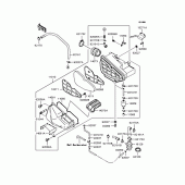 Схема вузла: Повітряний фільтр (BN125-A4‾A6) для Kawasaki BN125 Eliminator