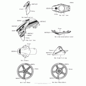 Схема вузла: Decals(Green)(Jhfa/jjfb) для Kawasaki BR125 Z125 Pro KRT Edition