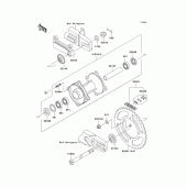 Схема узла: Ступица заднего колеса для Kawasaki KX100