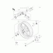 Схема узла: Front wheel для Kawasaki KL110 KSR PRO