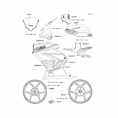 Схема вузла: Наклейки (Зелений KAFA) для Kawasaki EX250 Ninja 250R