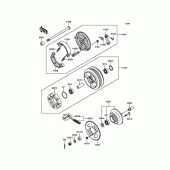 Схема вузла: Задня зірка та хаб для Kawasaki BJ250