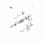 Схема вузла: Gear Change Drum/Shift Fork(s) для Kawasaki KLE650 Versys 650 ABS