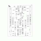 Схема вузла: Вилка передньої осі для Kawasaki KX100