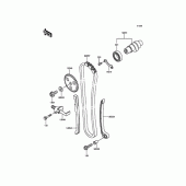 Схема узла: Распредвал\Натяжитель для Kawasaki BJ250