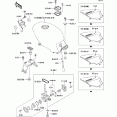 Схема узла: Топливный бак(1/2) для Kawasaki EX500 EX500