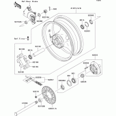 Схема вузла: Ступиця заднього колеса для Kawasaki ZR1000 Z1000