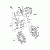 Схема вузла: Переднє гальмо (ZR1100-A9) для Kawasaki ZR1100 Zephyr 1100