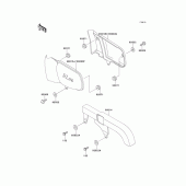 Схема вузла: Задні бічні обтічники & Захист ланцюга для Kawasaki EL250 Eliminator 250
