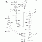 Схема узла: Задний тормозной цилиндр для Kawasaki VN1500 VN1500 Classic Tourer Fi