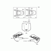 Схема вузла: Інформаційні наклейки для Kawasaki KX65