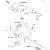 Схема узла: Лапка тормоза для Kawasaki EJ650 W650