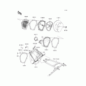 Схема узла: Воздушный фильтр для Kawasaki KX450 KX450F