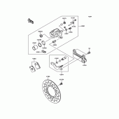 Схема узла: Задний тормоз для Kawasaki KLX150 KLX150L