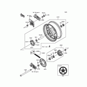 Схема узла: Ступица заднего колеса для Kawasaki ZX1400 ZZR1400 ABS