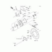 Схема вузла: Ступиця заднього колеса для Kawasaki KX65