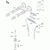 Схема узла: Распредвал & Цепь ГРМ & Натяжитель для Kawasaki ZX400 ZXR400