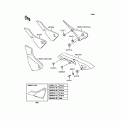 Схема вузла: Задні бічні обтічники & Захист ланцюга для Kawasaki ZR400 Zephyr X