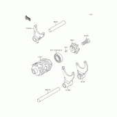 Схема вузла: Gear change drum/shift fork(s) для Kawasaki KX250/ KX252 KX250