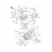 Схема вузла: Головка циліндра для Kawasaki VN800 Vulcan 800 Classic