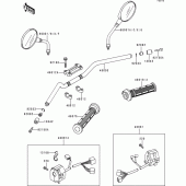 Схема вузла: Кермо & Пульт управління рульовим для Kawasaki ZR1100 Zephyr 1100