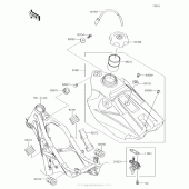 Схема узла: Топливный бак для Kawasaki KX100