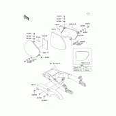 Схема вузла: Задні бічні обтічники & Захист ланцюга для Kawasaki EJ400 W400